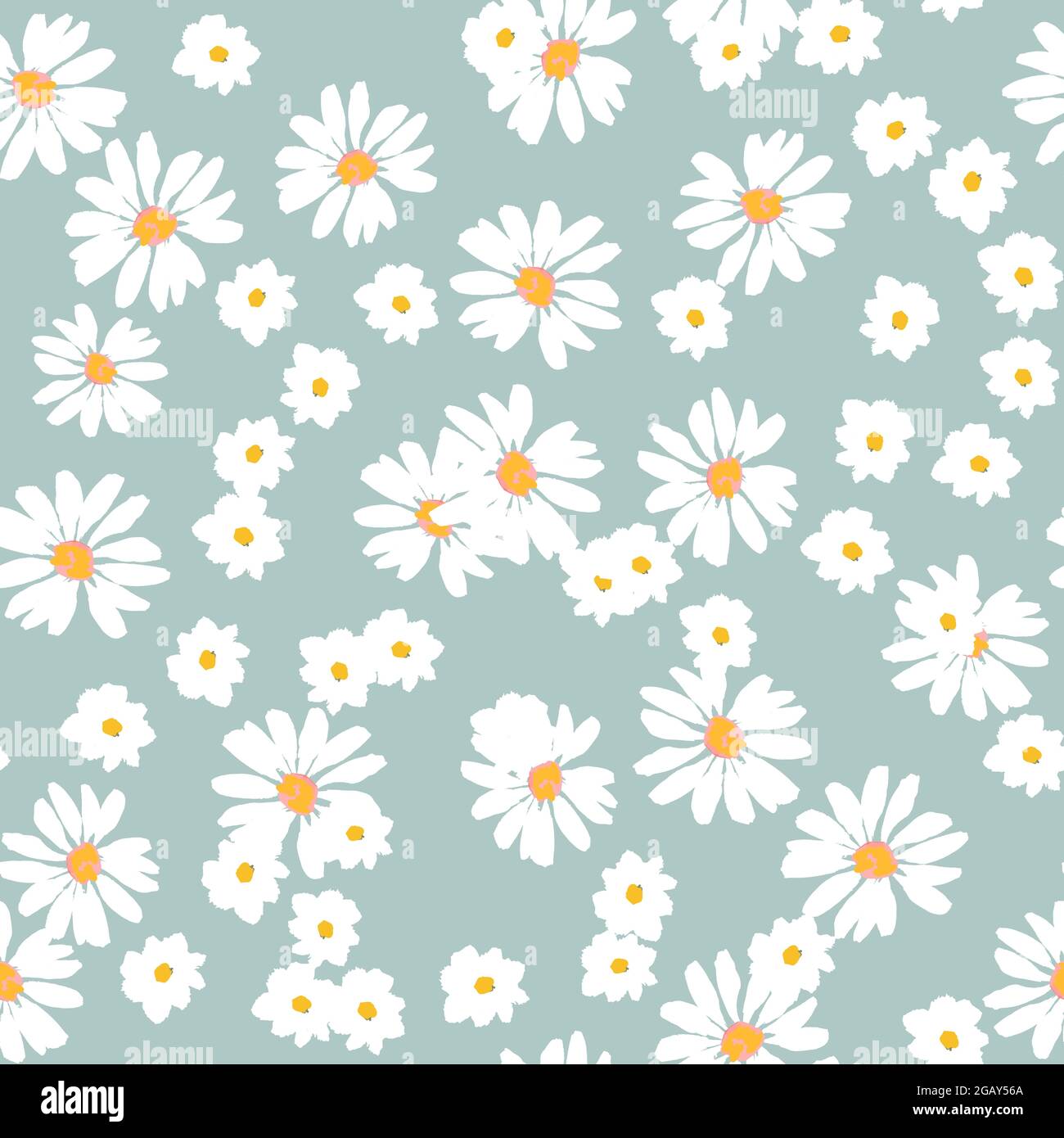 Simple seamless pattern with daisies Stock Vector Image & Art - Alamy