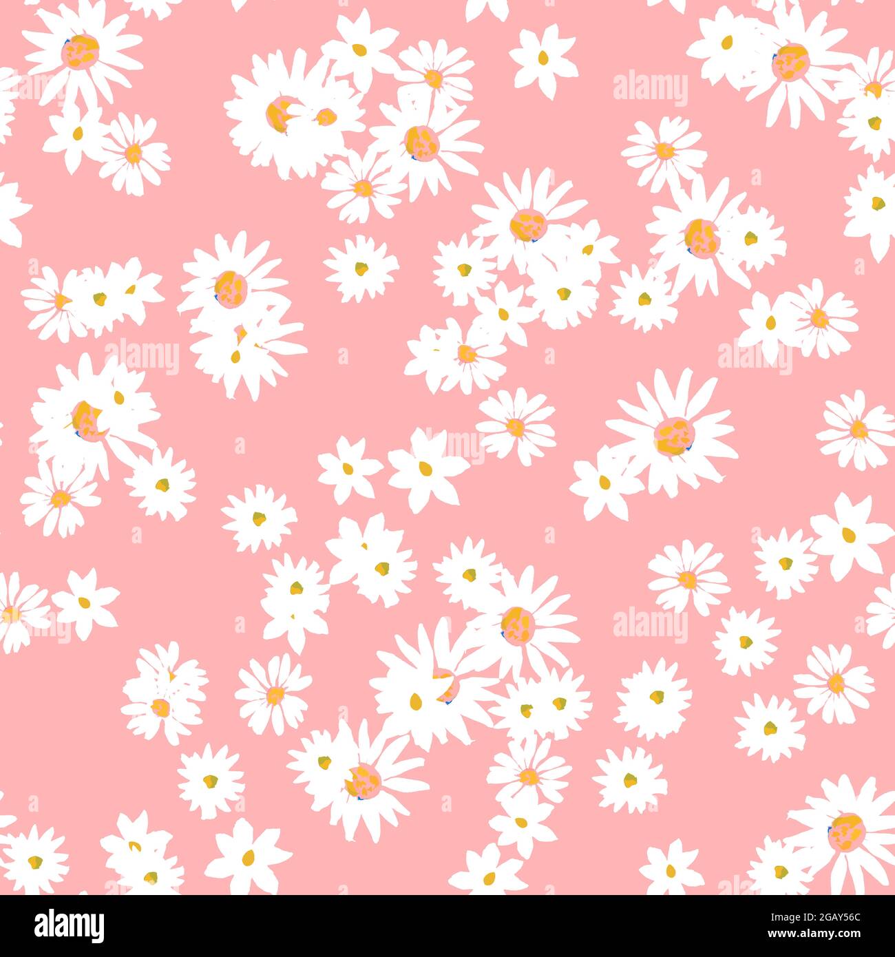 Simple seamless pattern with daisies Stock Vector Image & Art - Alamy