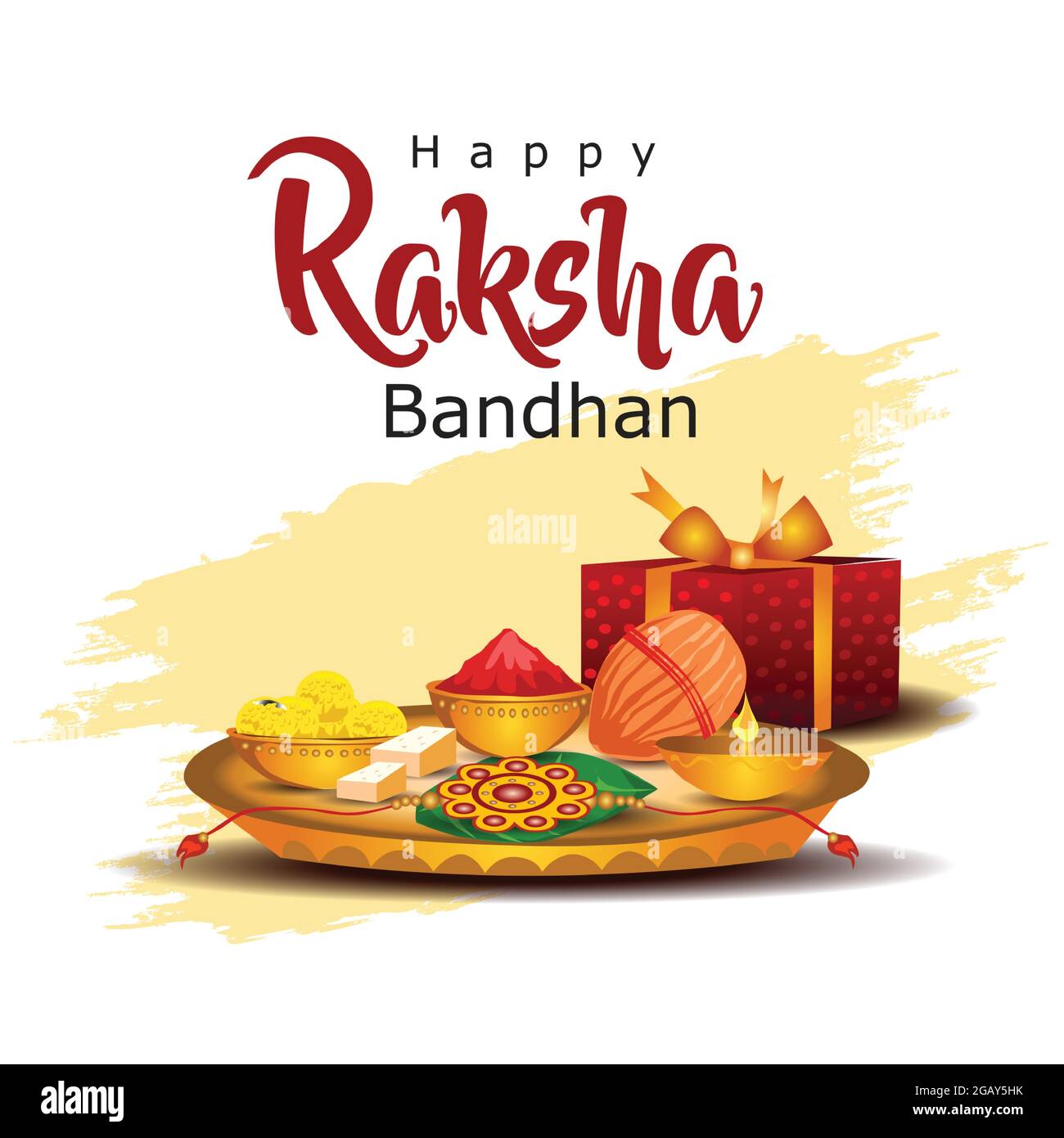 Happy Raksha Bandhan celebration concept. Beautiful decorated ...