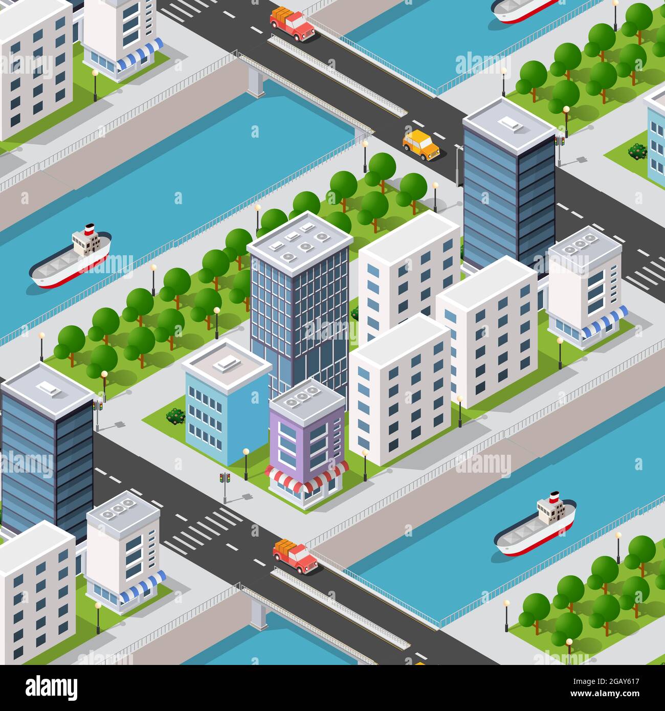 Lifestyle illustration of urban life. Isometric picture Stock Vector ...