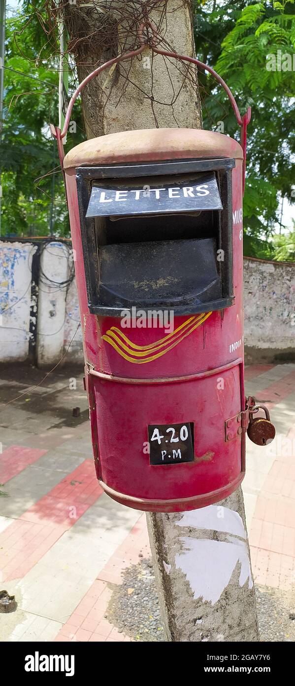 India Post letterbox,  India, Asia Stock Photo