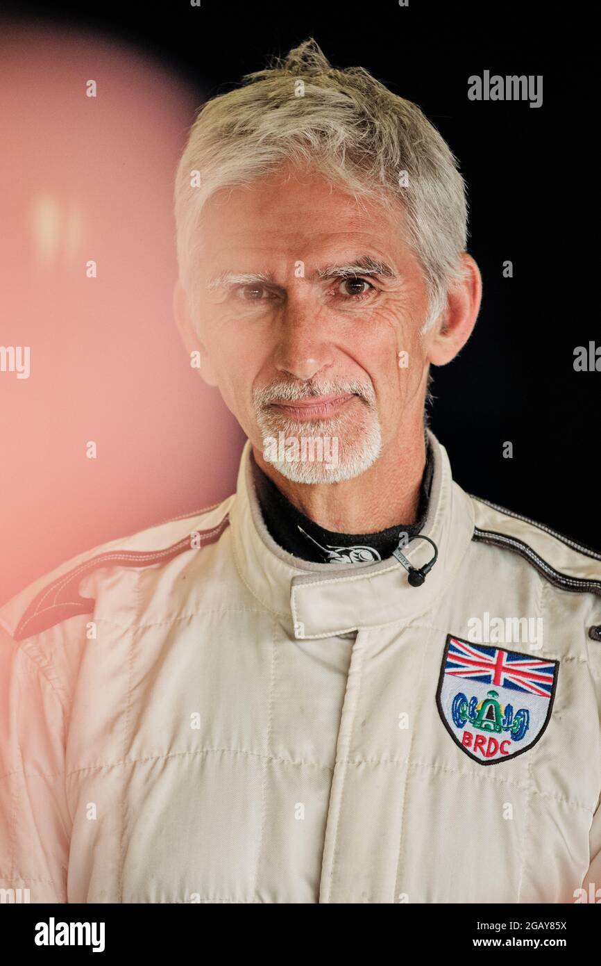 Towcester, Northamptonshire, UK. 1st August, 2021. Formula One Champion Damon Hill during The Classic Motor Racing Festival at Silverstone Circuit (Photo by Gergo Toth / Alamy Live News) Stock Photo