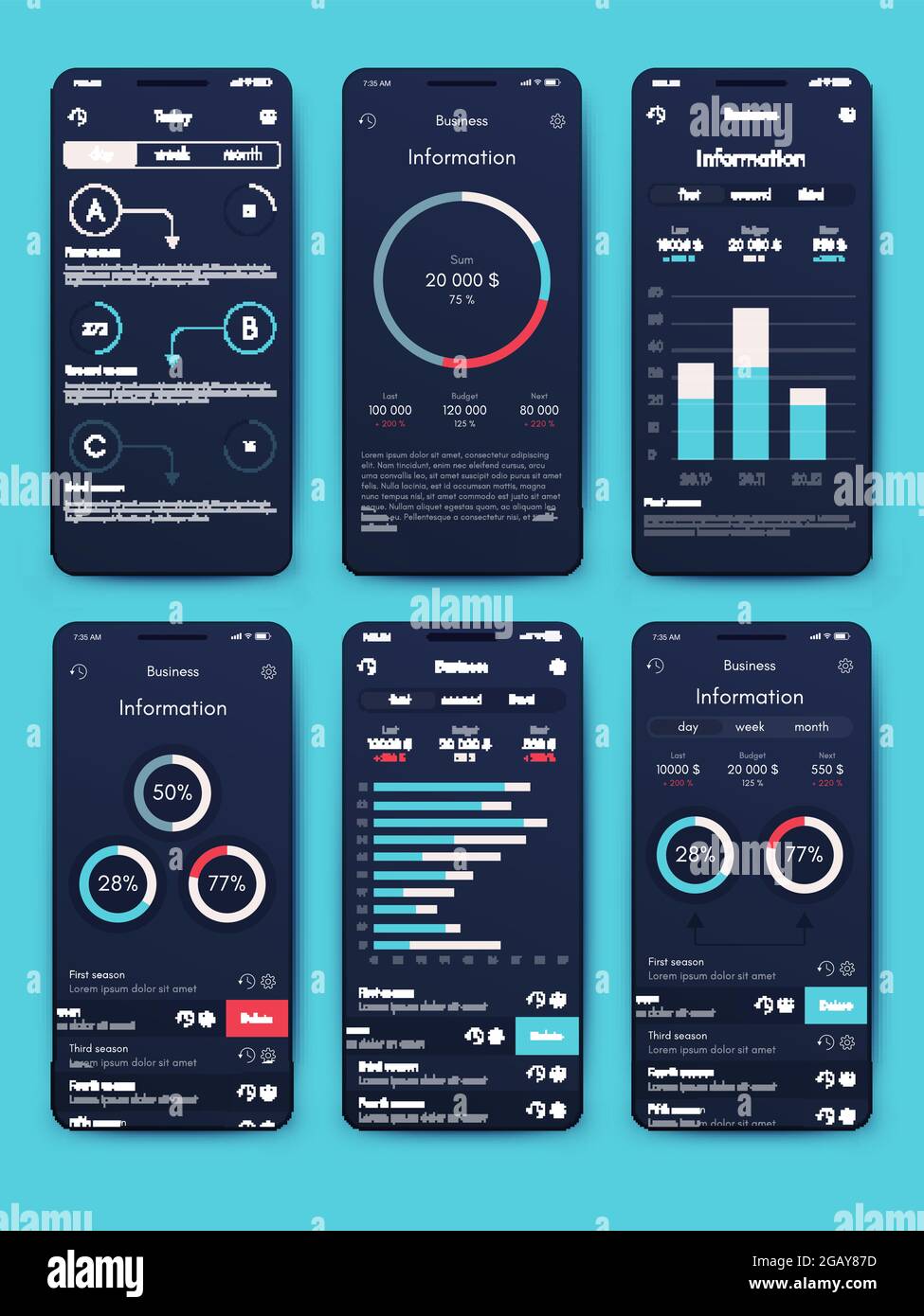 Vector graphics infographics with mobile phone. Template for creating ...