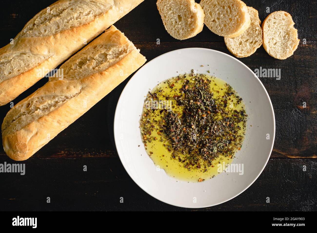 Italian Spices and Olive Oil for Dipping Bread A dipping oil made of dry spices and fresh