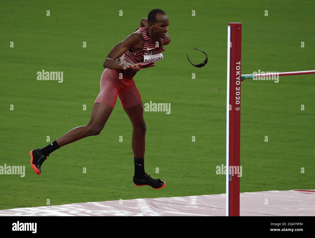 Tokyo, Japan. 01st Aug, 2021. Qatar's Mutaz Essa Barshim celebrates
