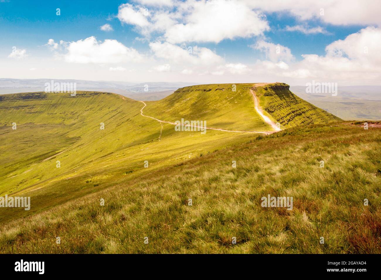 Brecon Beacons, Wales, UK. A walkling path to the summit of Pen y Fan and Corn Du. Stock Photo