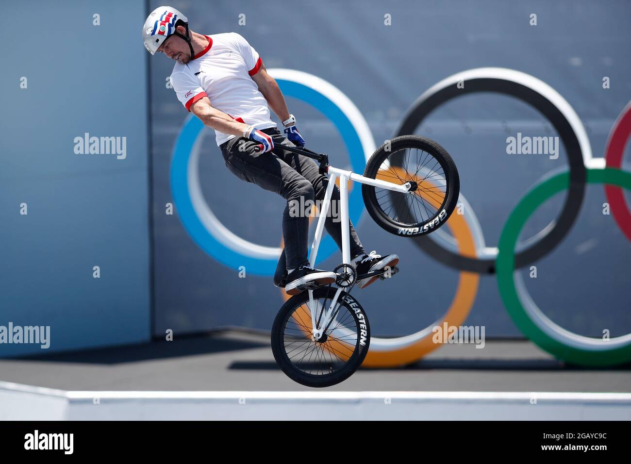 August 1, 2021: KENNETH TENCIO ESQUIVEL (CRC) competes in the Cycling BMX  Racing Men's Park Final during the Tokyo 2020 Olympic Games at Ariake  Sports Park BMX Freestyle. (Credit Image: © Rodrigo