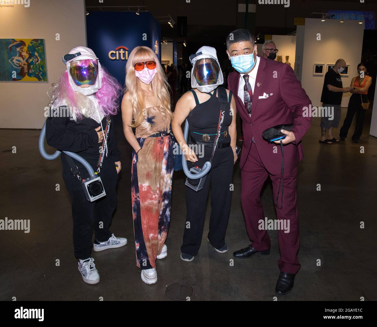 Los Angeles, California, USA. 29th July, 2021. Participants "masked up