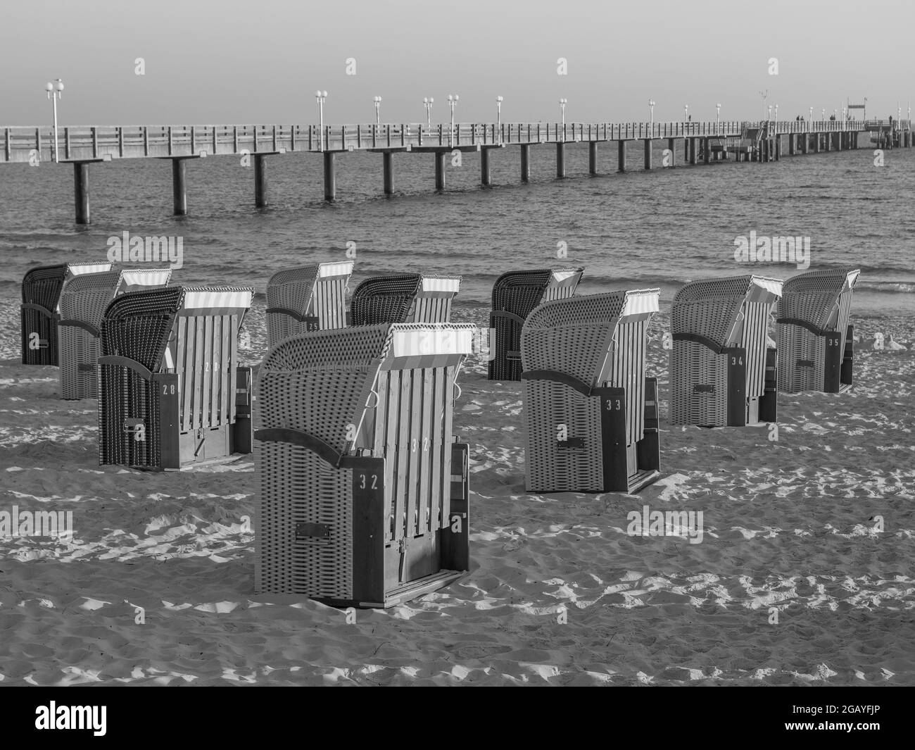 sunrise at the beach of binz Stock Photo