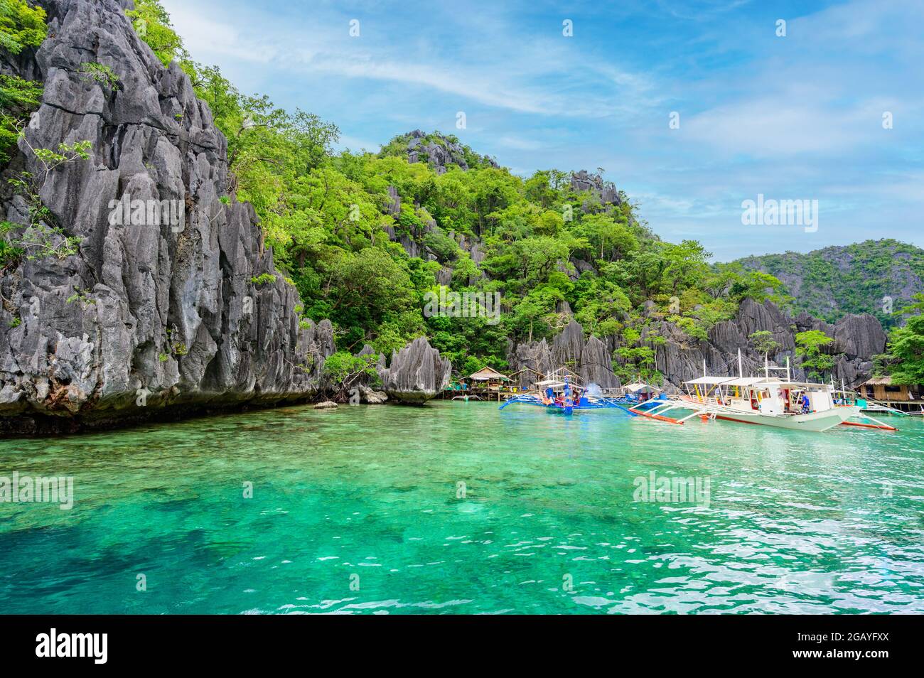 Barracuda Lake on paradise island, Coron, Palawan, Philippines tropical travel destination