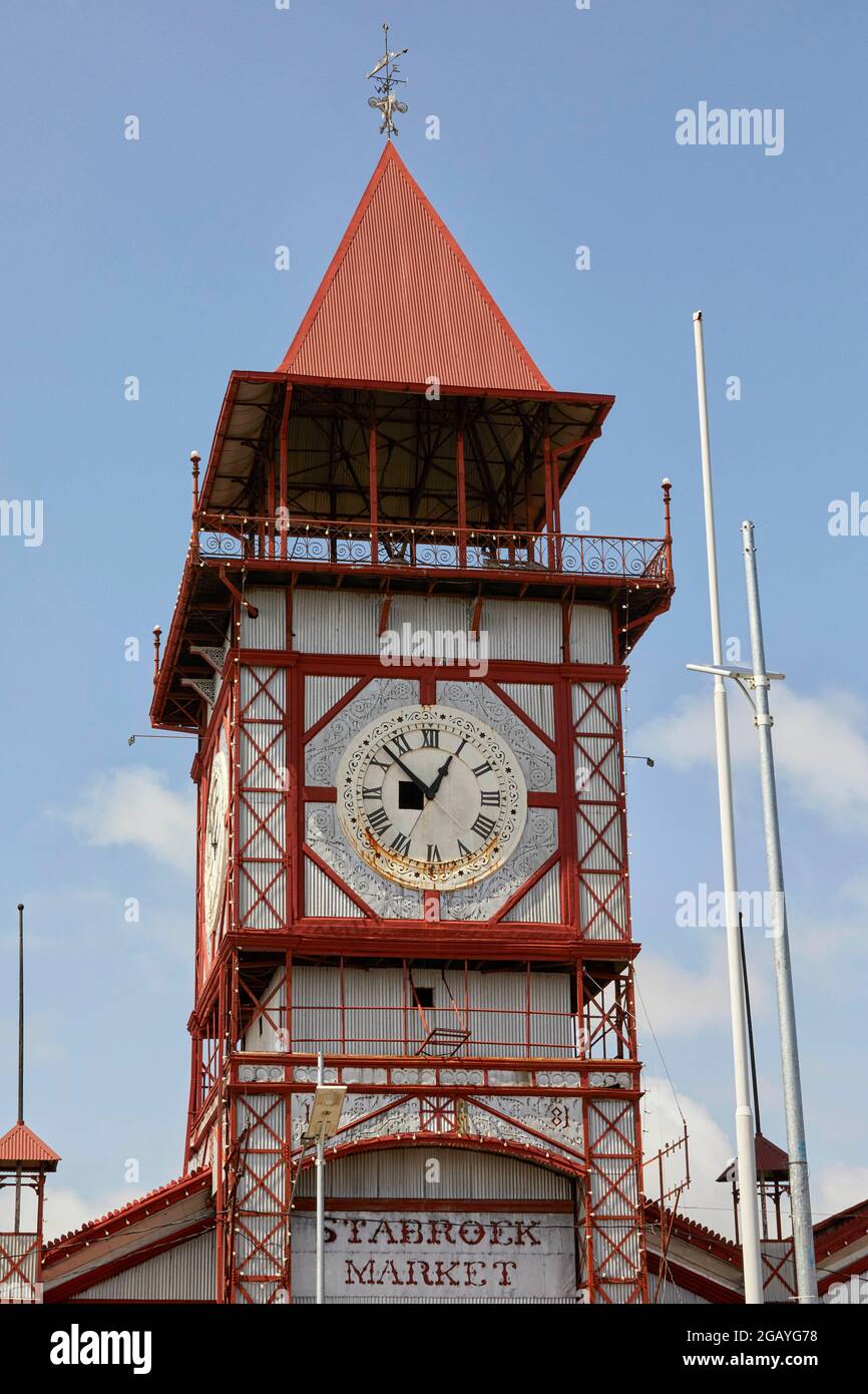 Stabroek Market clock tower in Georgetown Guyana South America Stock Photo