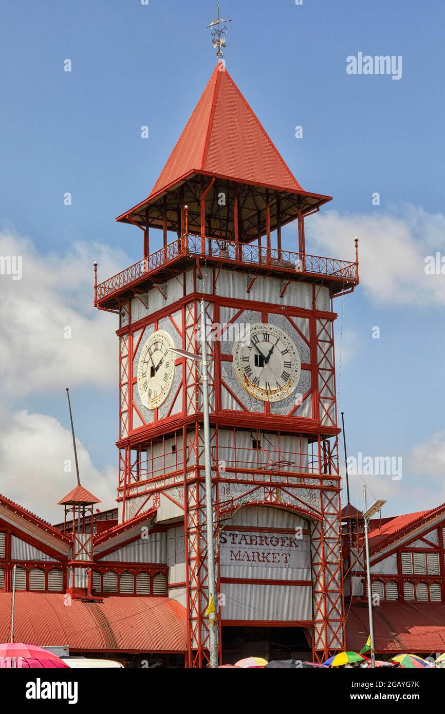 Stabroek Market clock tower in Guyana South America Stock Photo Alamy
