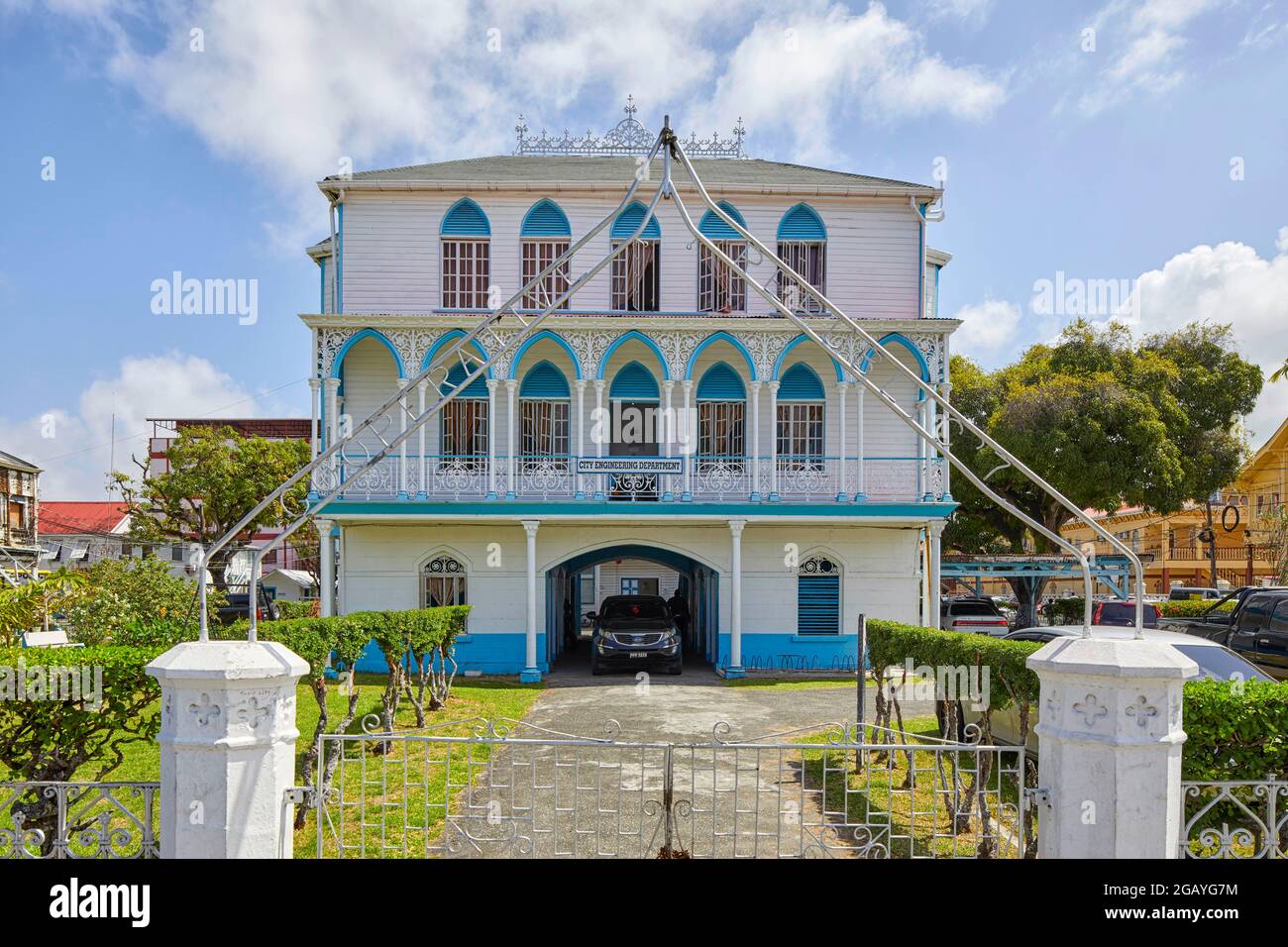 City Engineering Department building on Avenue of the Republic in Georgetown Guyana South America Stock Photo