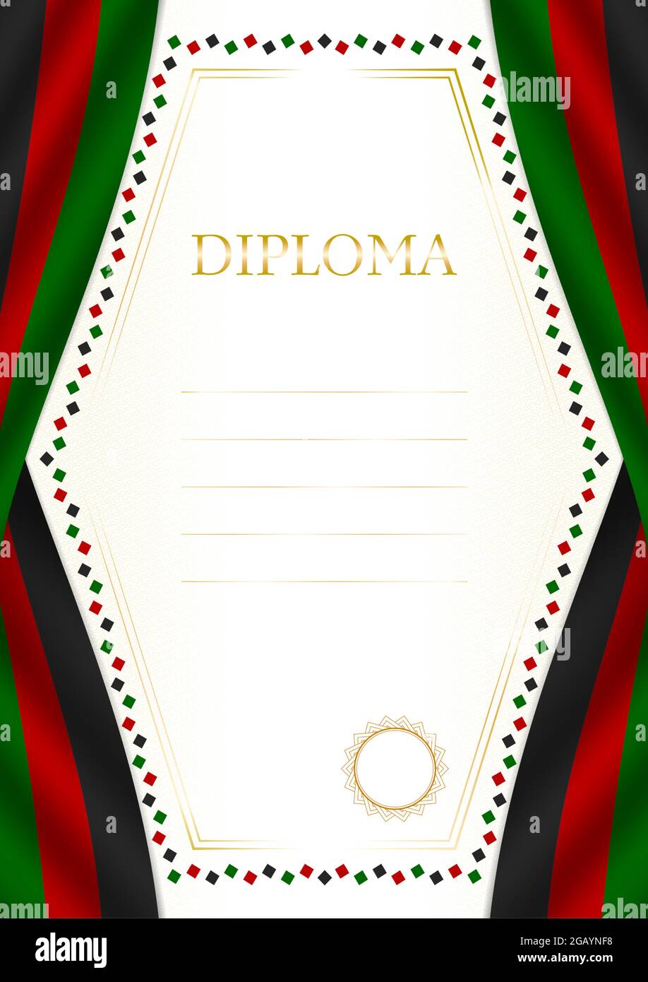 Vertical frame and border with Kenya flag, template elements for your