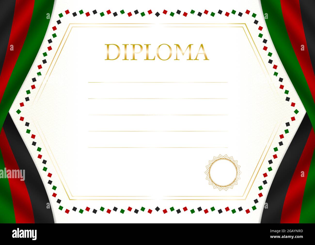 Horizontal frame and border with Kenya flag, template elements for your