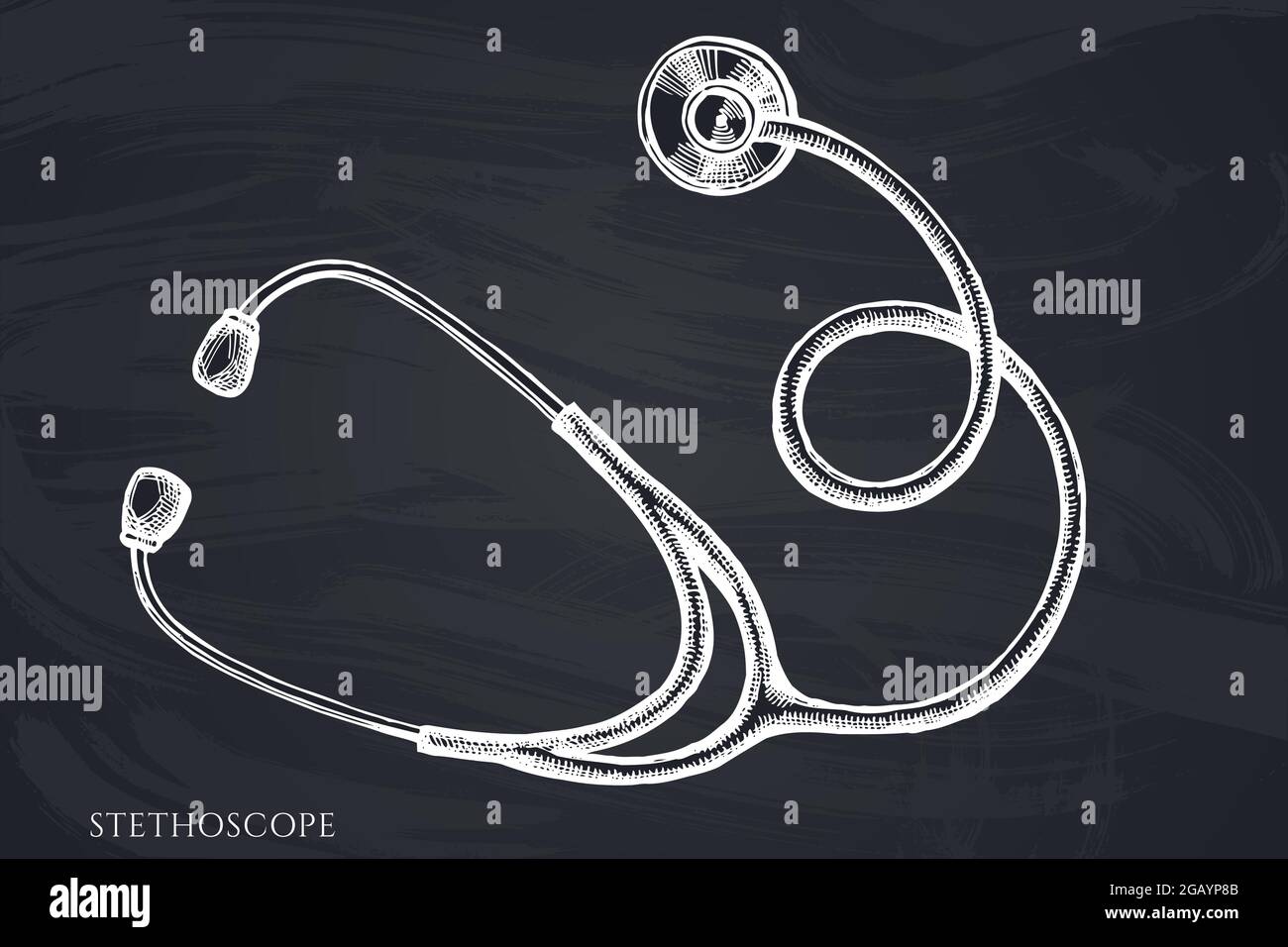 Vector set of hand drawn chalk stethoscope Stock Vector Image & Art - Alamy