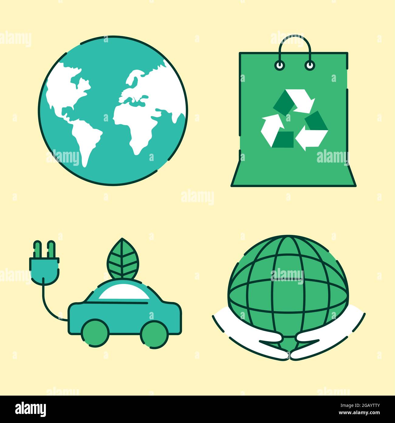 four eco friendly set icons Stock Vector Image & Art - Alamy