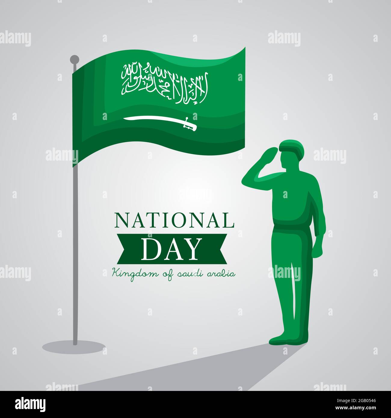 saudi national day card with flag and soldier Stock Vector Image & Art