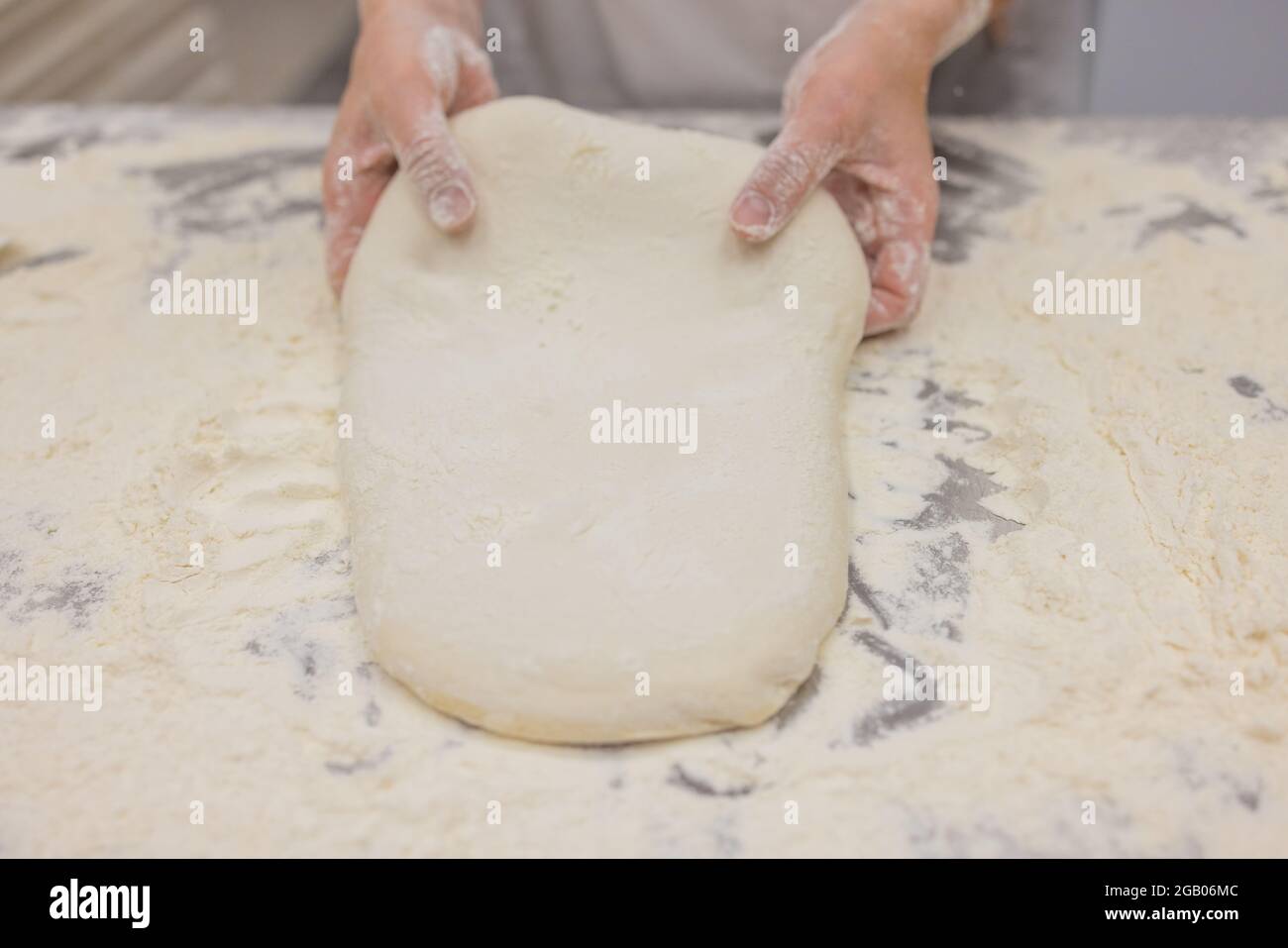 Close up of woman Kneading Pizza Dough Stock Photo - Alamy