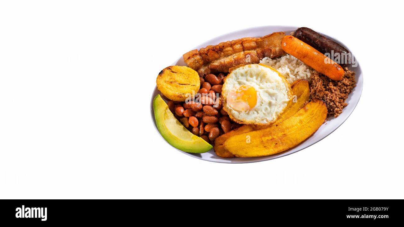 Bandeja paisa most representative dish of Colombia and the insignia of  Antioquia gastronomy Stock Photo - Alamy, image size:1300x731