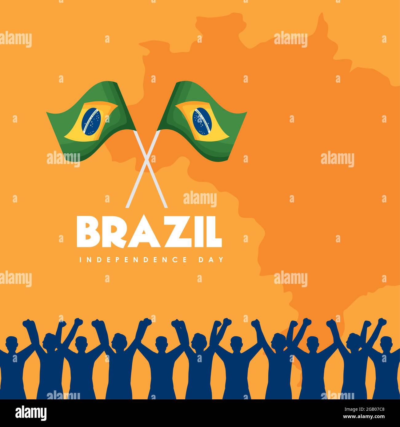 happy brazil independence day flags and people Stock Vector Image & Art
