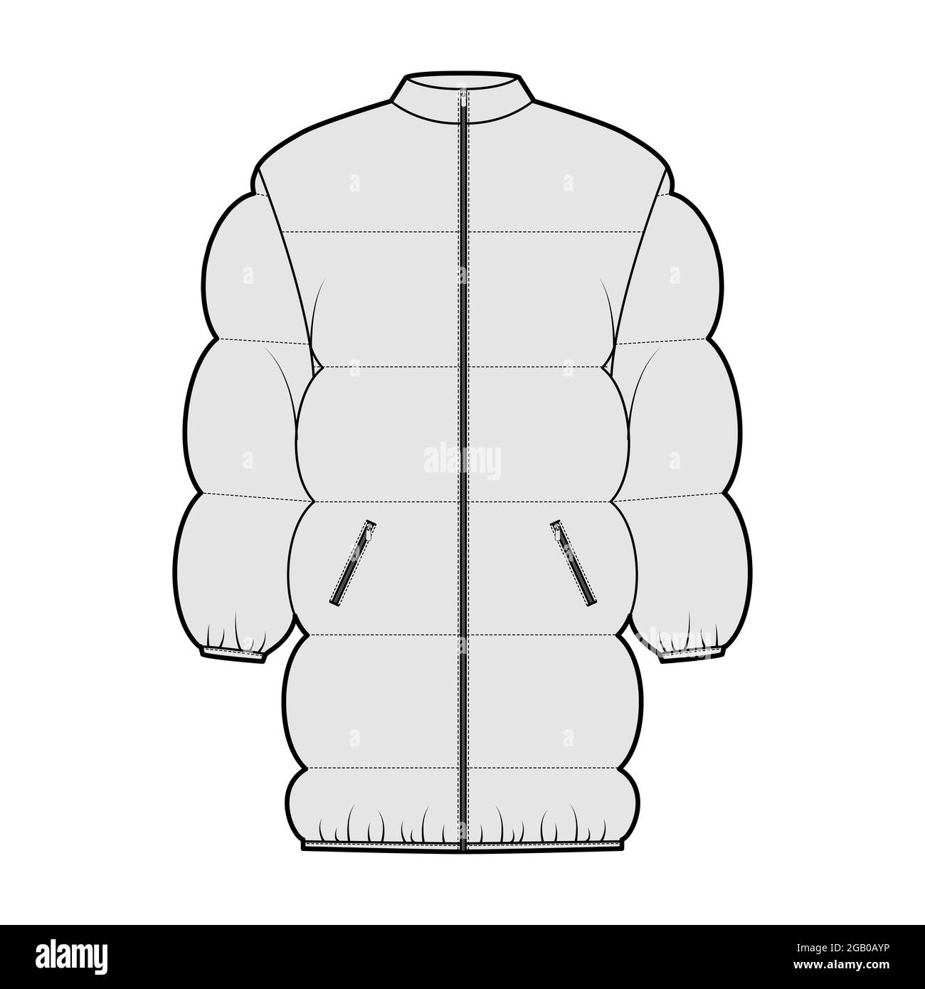 Black puffer coat Stock Vector Images - Alamy