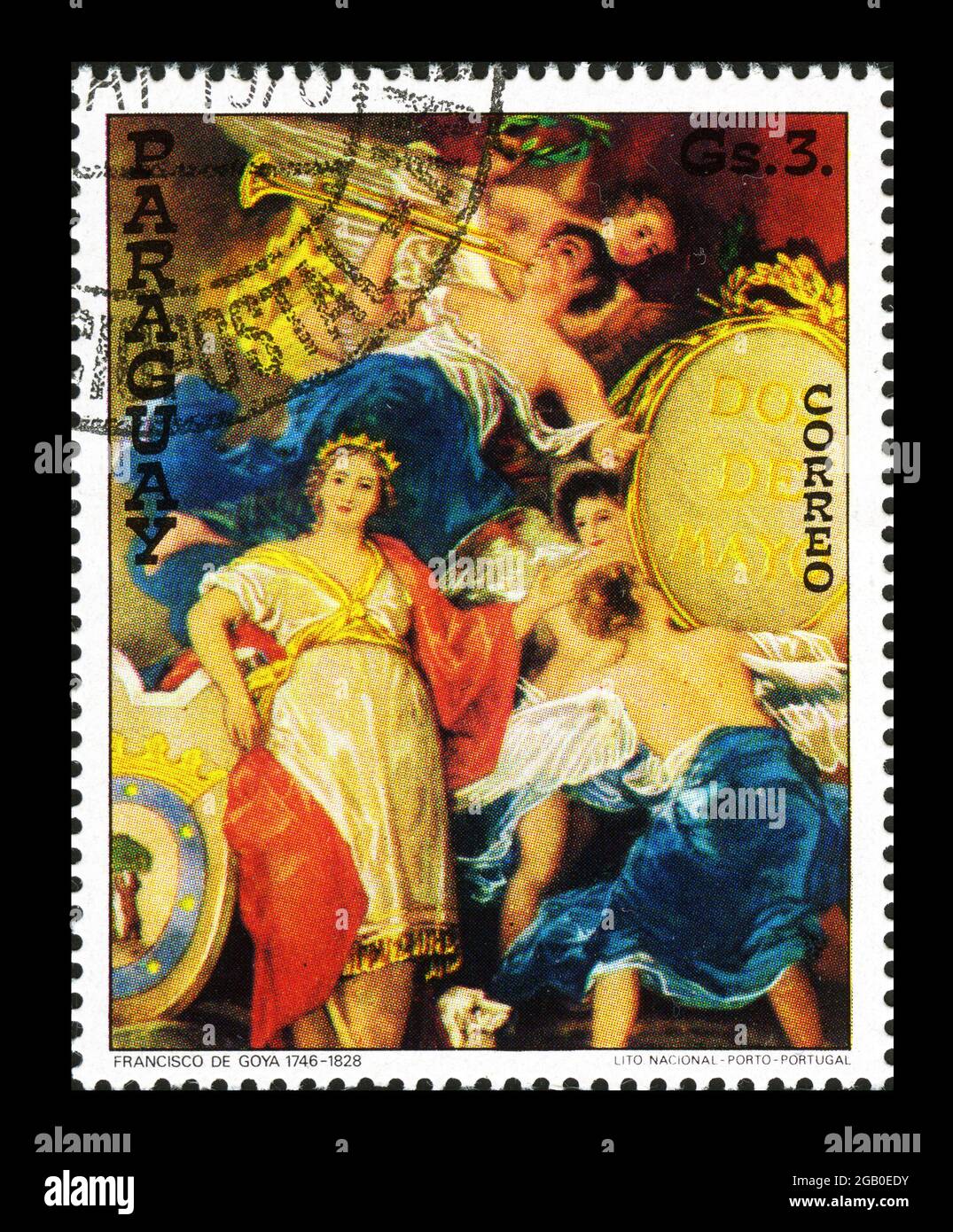 Stamp print in Paraguay,painting Stock Photo - Alamy