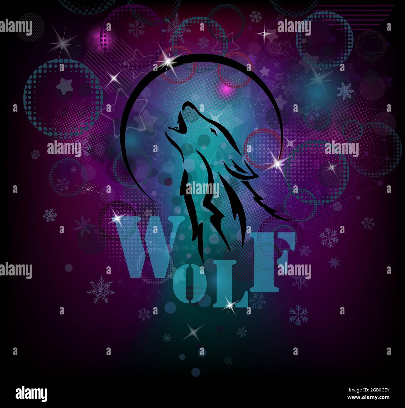Wolf head howling in front of the moon Stock Vector Image & Art Alamy