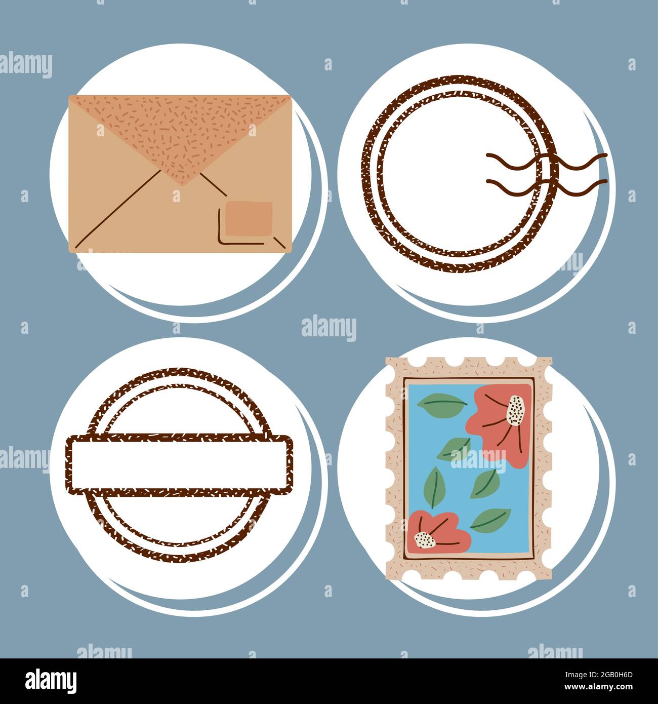 four postal service set icons Stock Vector Image & Art - Alamy