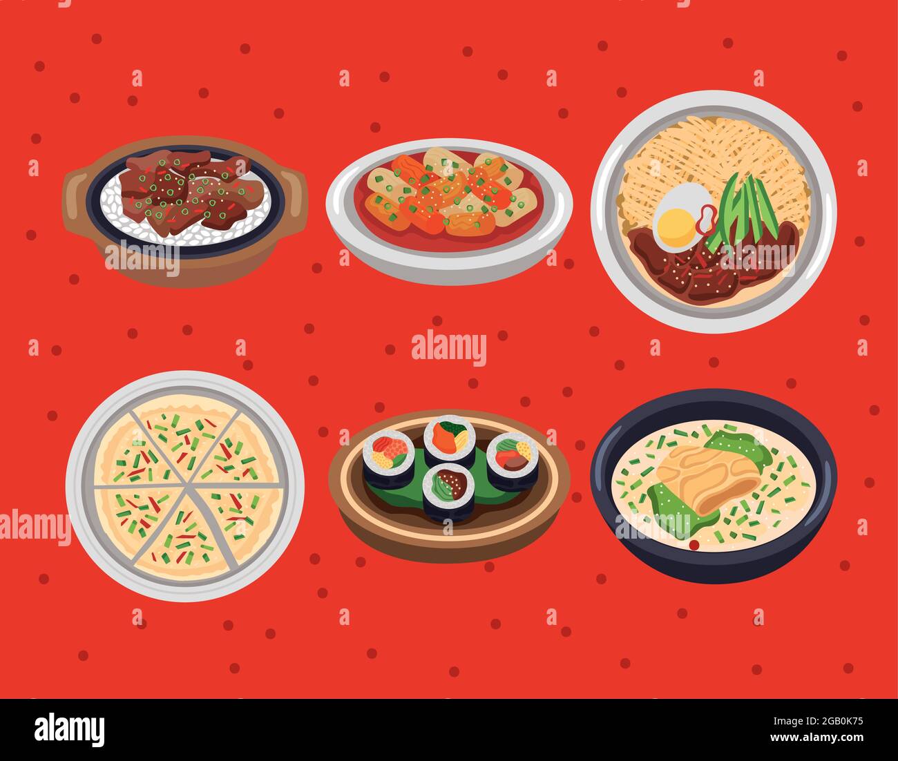 six korean food set icons Stock Vector Image & Art - Alamy