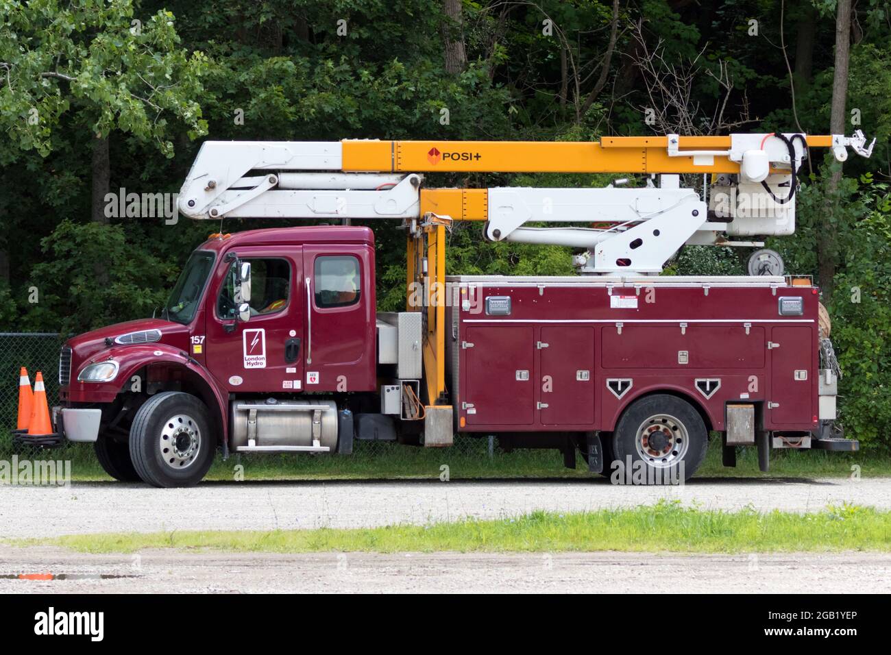 A London Hydro Service truck parked outdoors in London, Ontario, Canada