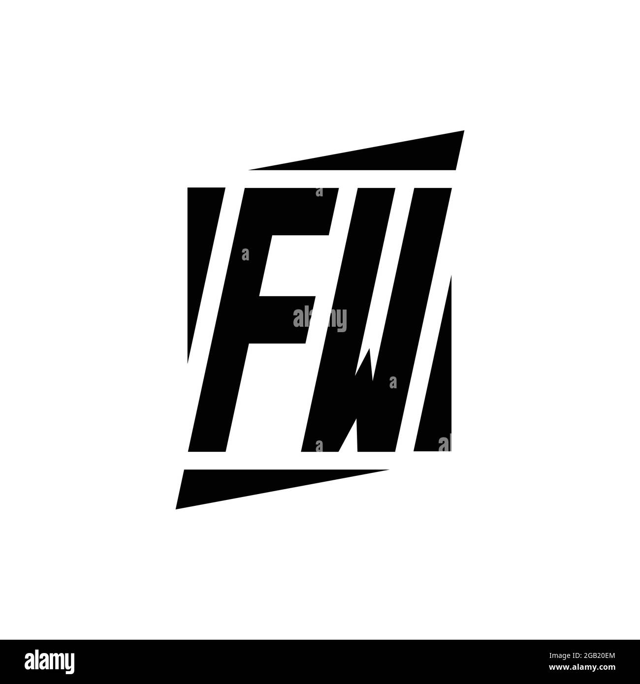 FW Logo monogram with modern style concept design template isolated on ...