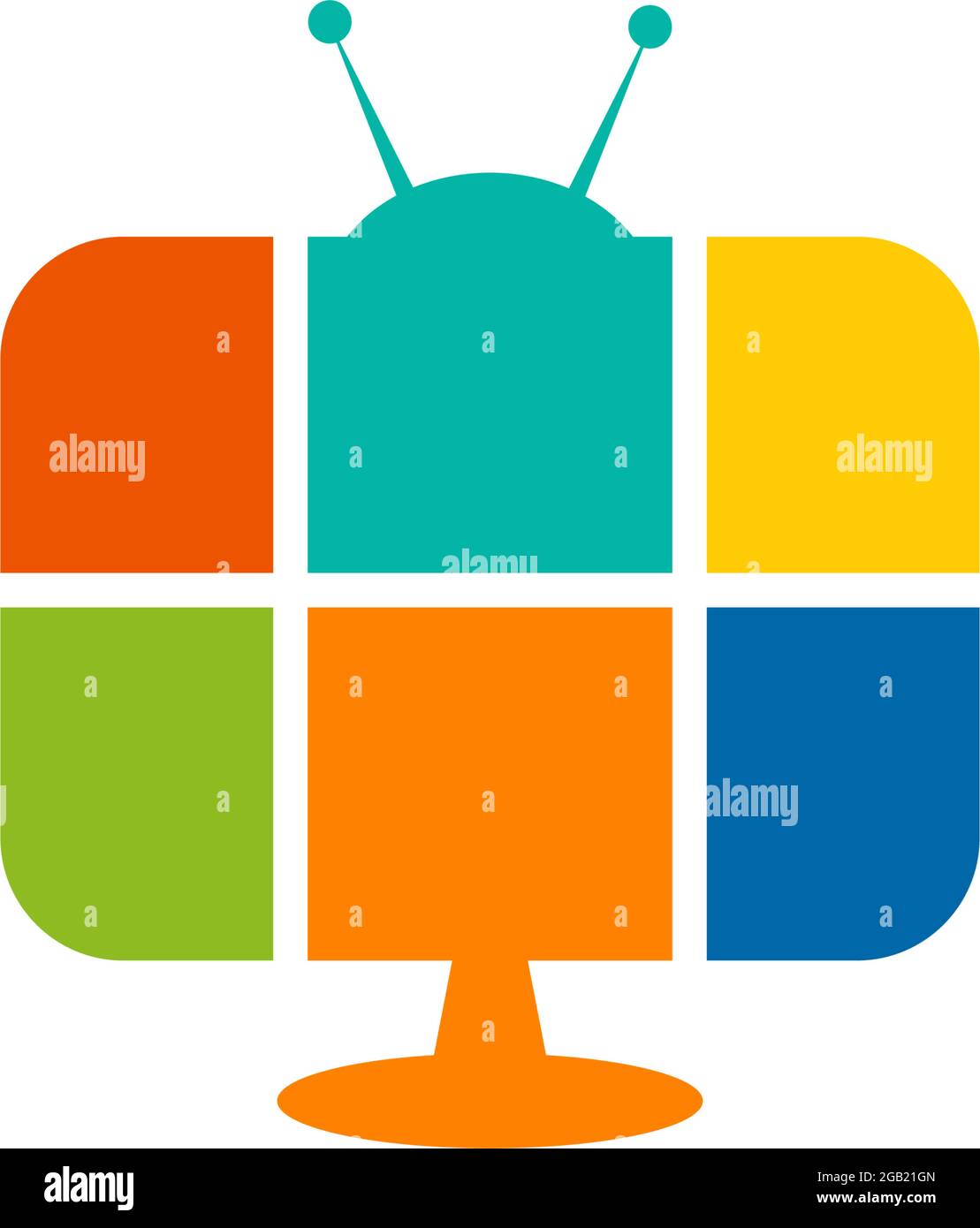 TV or television icon logo design vector template Stock Vector