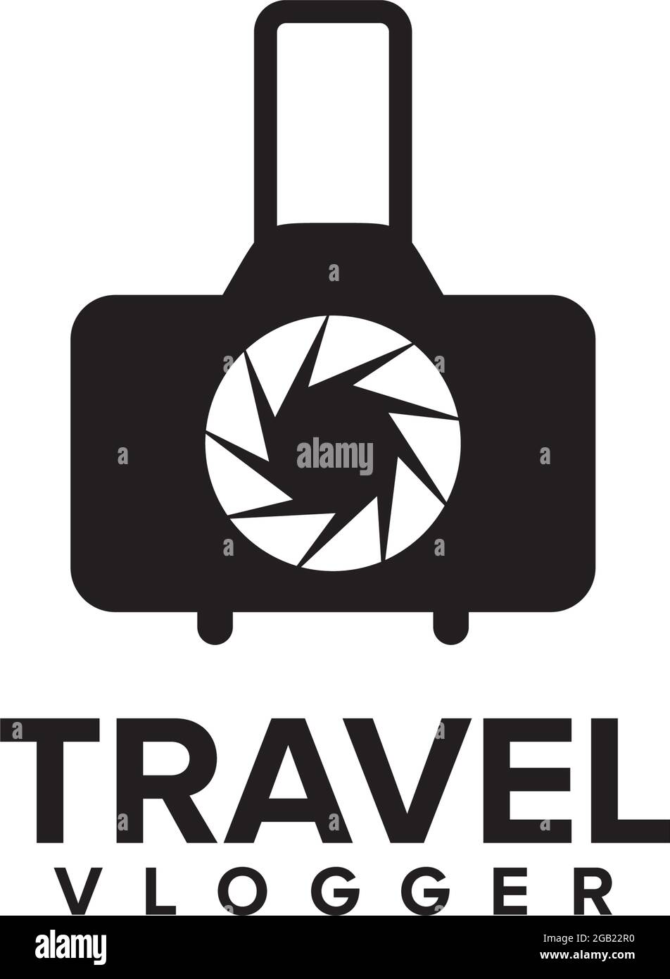 Travel bag with camera logo design vector template Stock Vector