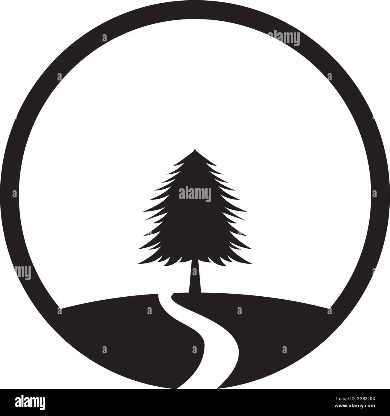 Pine tree icon logo design vector template Stock Vector Image & Art - Alamy
