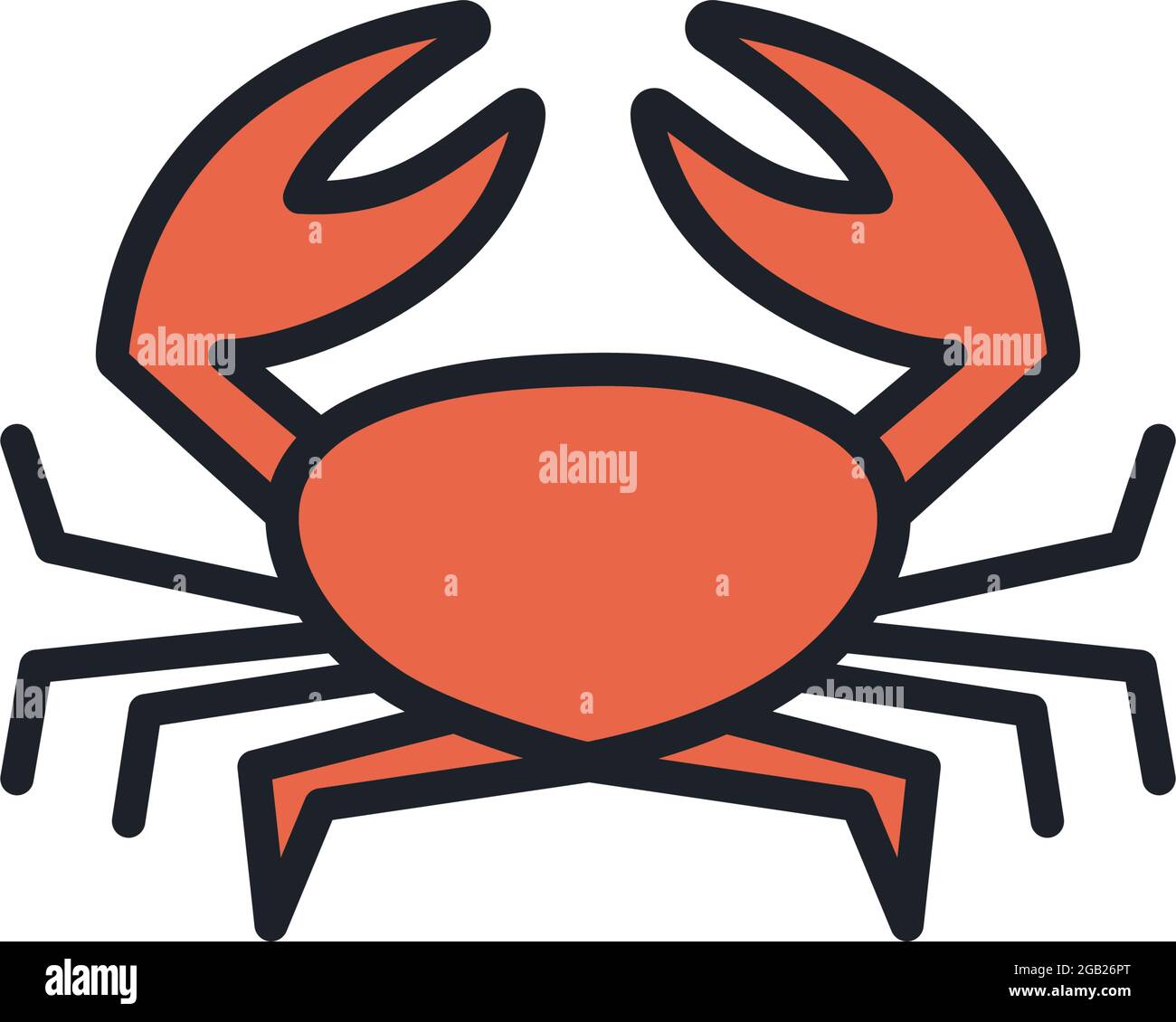 Crab icon. Vector isolated linear color icon contour shape outline ...