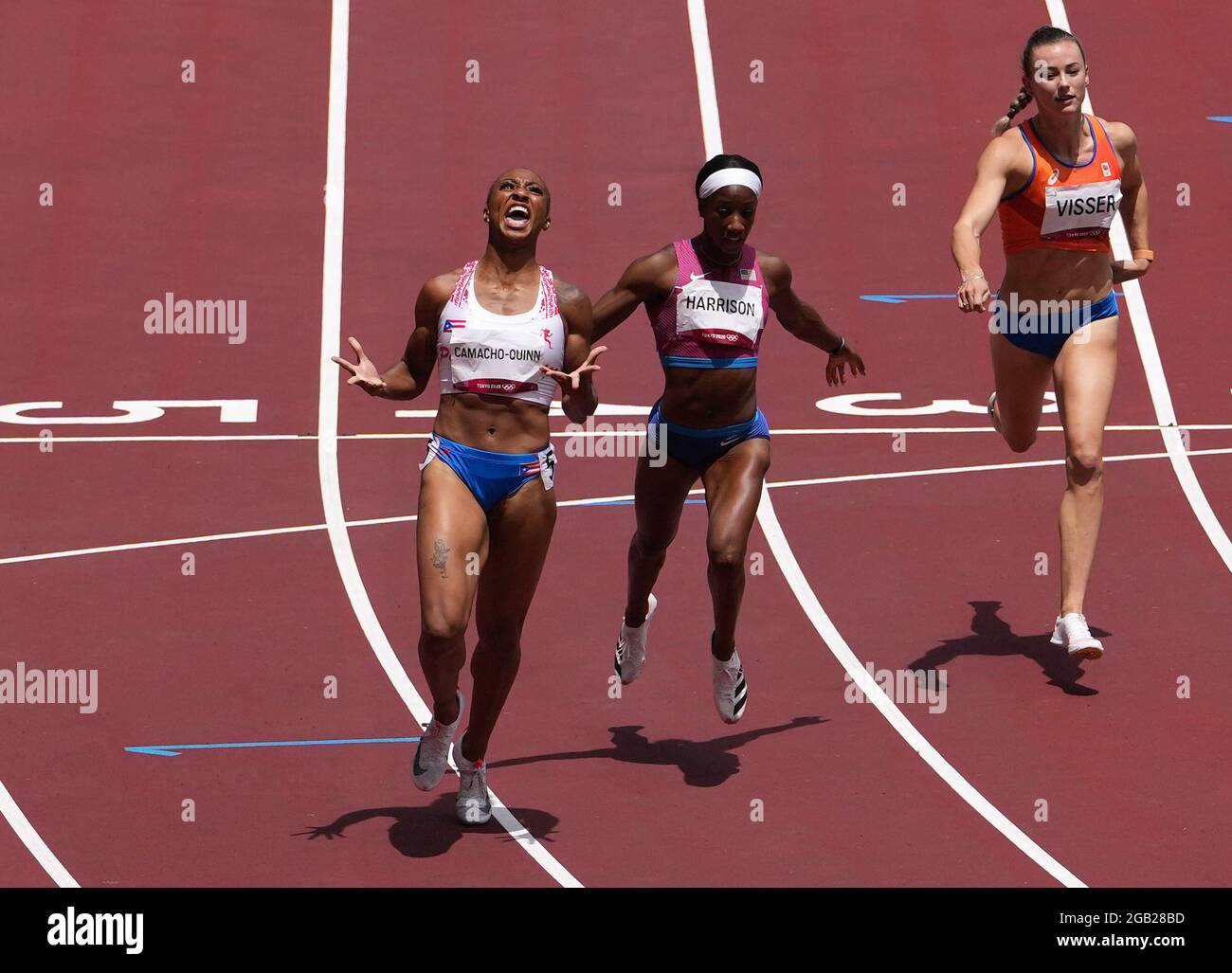 Puerto Rico's Jasmine CamachoQuinn winning the Women's 100m Hurdles