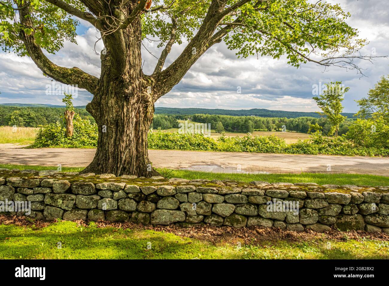 A hilltop view from a farm in north central Massachusetts Stock Photo