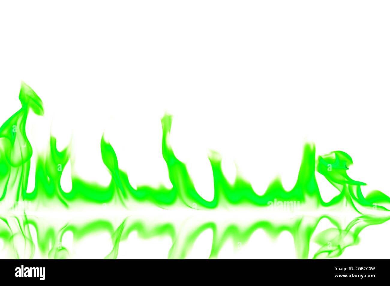 Green fire flames isolated on white background Stock Photo Alamy
