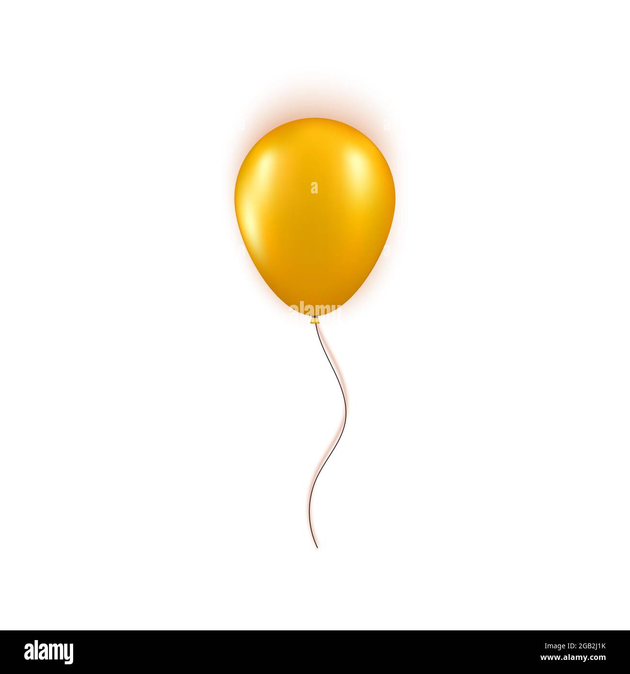 Balloon isolated on transparent background. Vector realistic gold