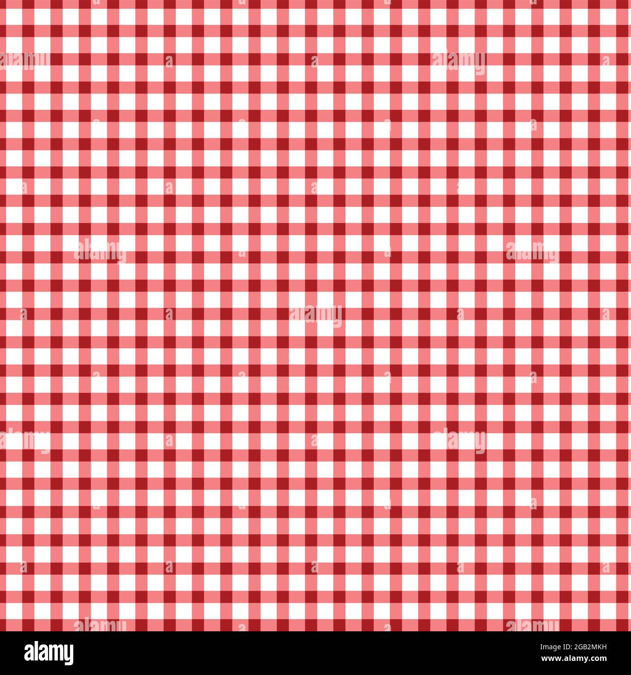 Red Gingham Pattern Background. Texture from plaid, tablecloths, clothes and other textile products, vector illustration Stock Vector