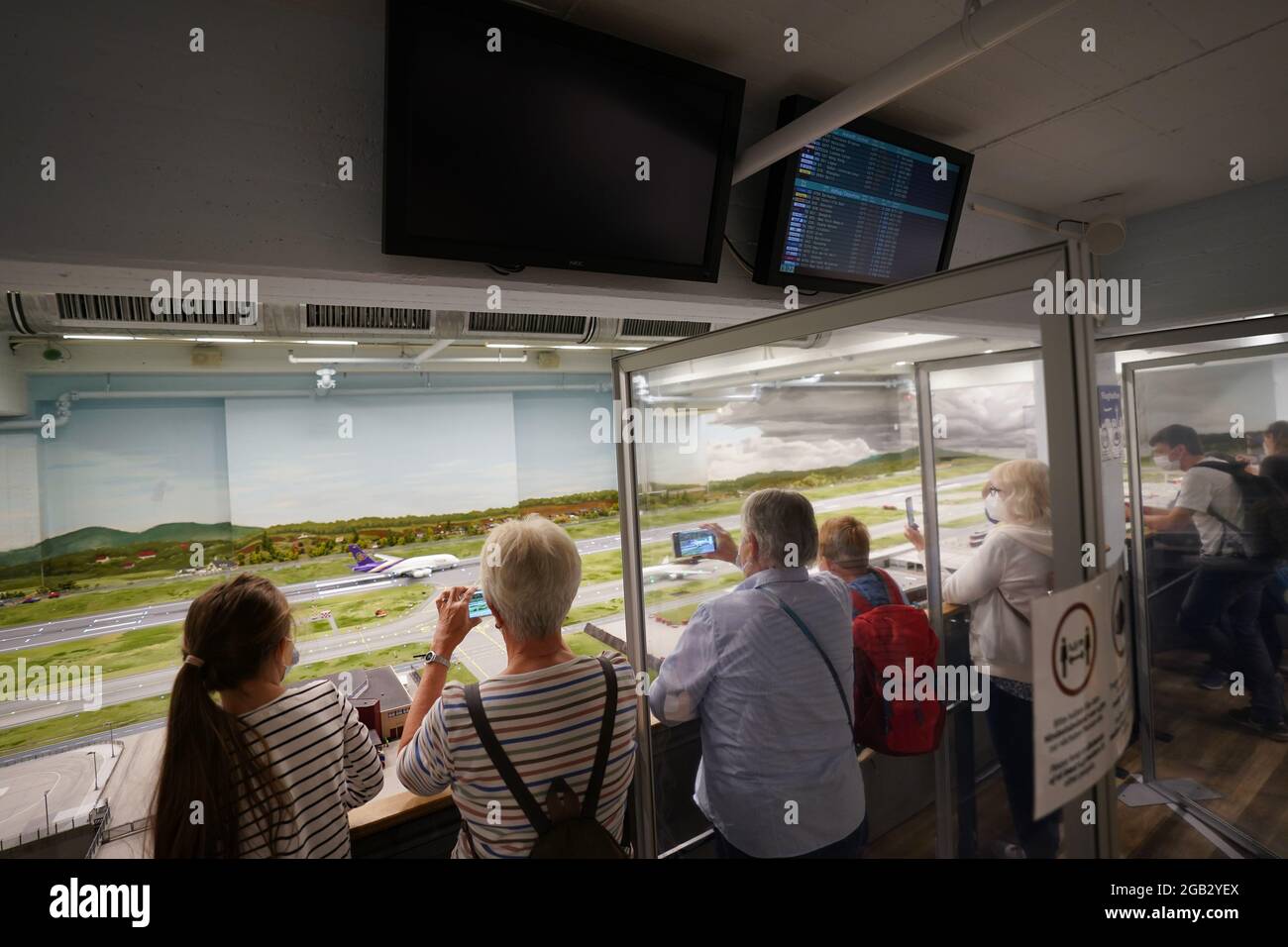 Hamburg, Germany. 05th July, 2021. Visitors look at Knuffingen Airport in Miniatur Wunderland. (to dpa 'Controller in Miniatur Wunderland: 'There's always something going on somewhere!') Credit: Marcus Brandt/dpa/Alamy Live News Stock Photo