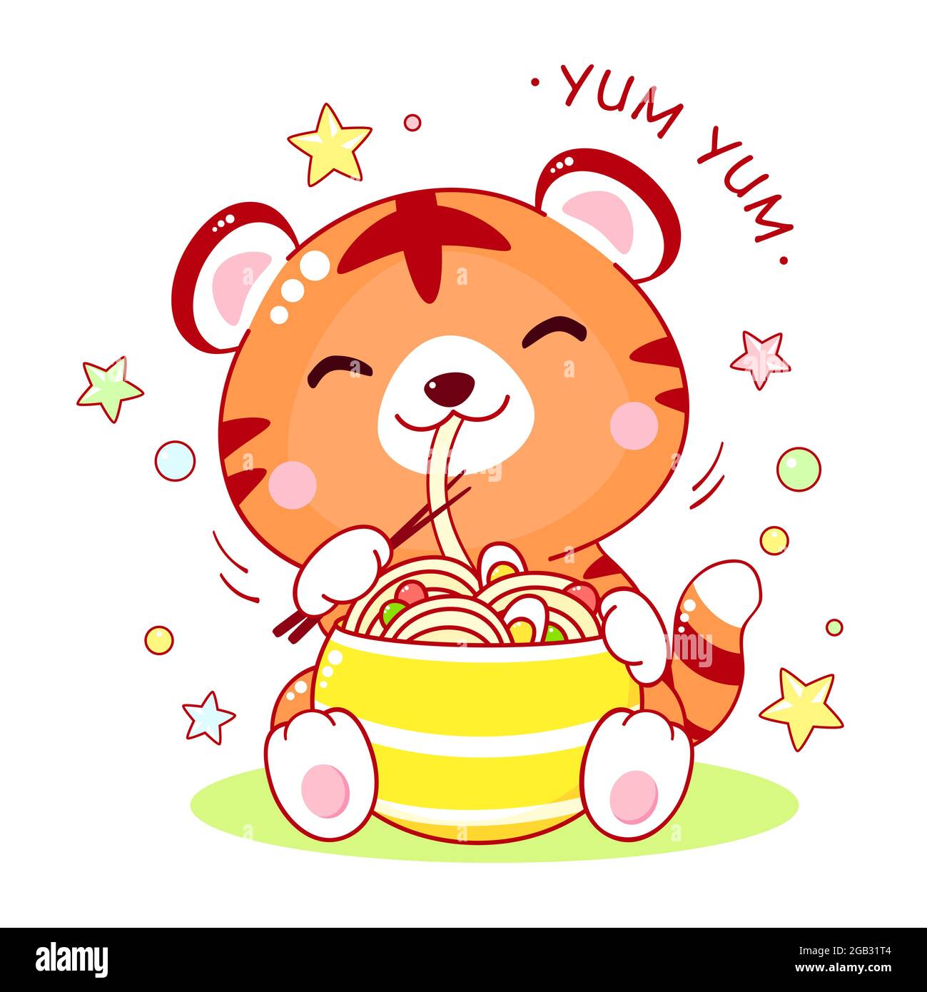 Tiger cub eating Stock Vector Images - Alamy