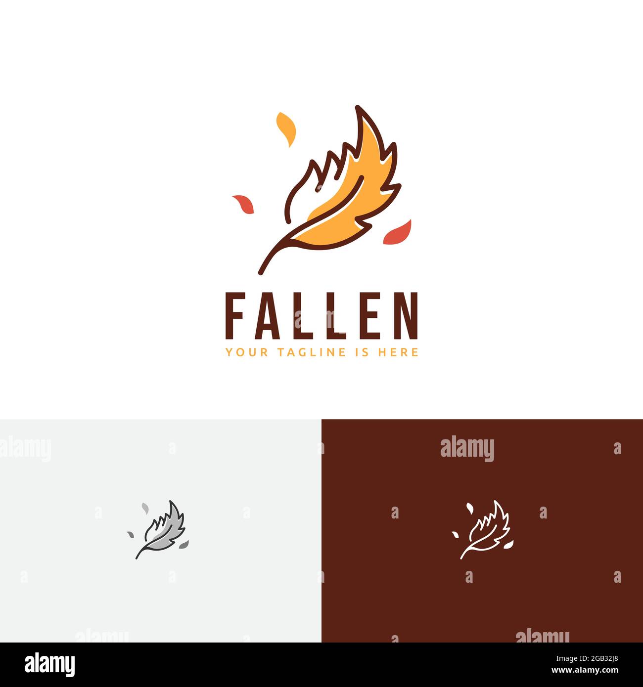 Fallen Leaf Autumn Fall Season Nature Logo Stock Vector Image & Art Alamy