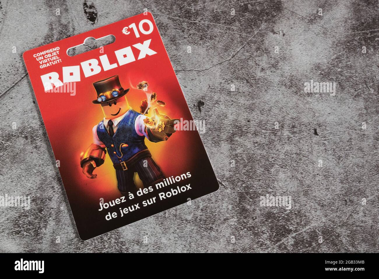 Roblox game gift card,Roblox is a multiplayer online video game Stock Photo  - Alamy