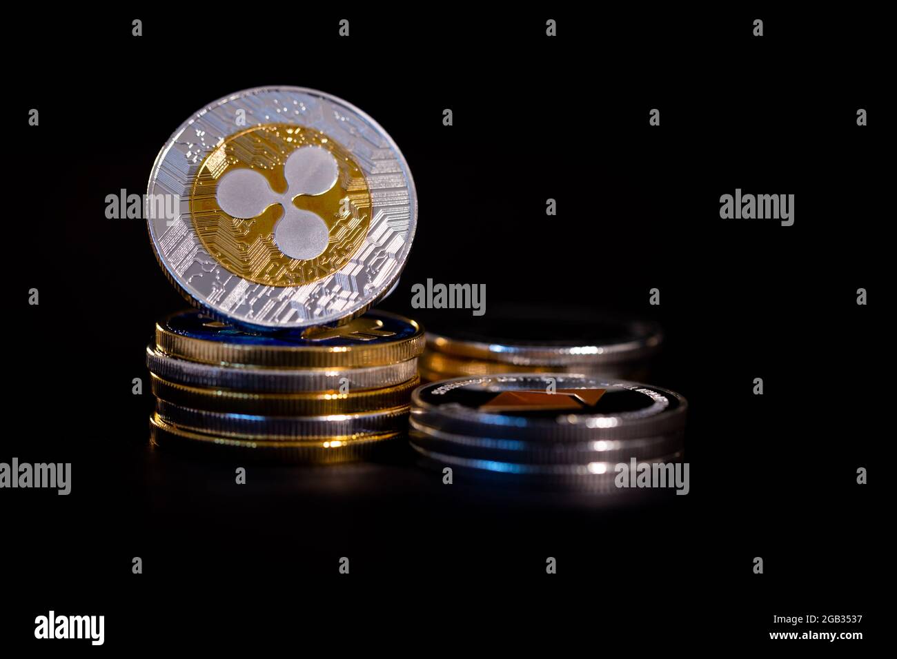 Ripple cryptocurrency coin Stock Photo