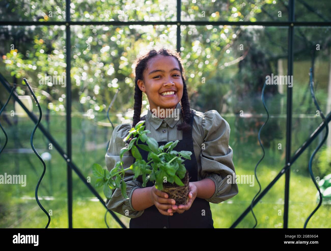 African-American teenage girls.  GreenFuse Photos: Garden, farm & food  photography
