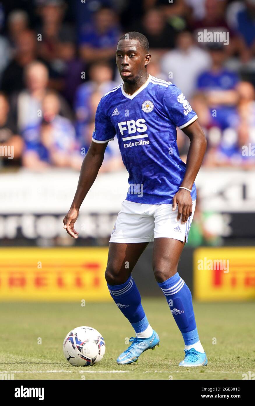 Leicester City's Boubakary Soumare during the pre-season friendly match at the Pirelli Stadium, Burton-Upon-Trent. Picture date: Saturday July 24, 2021. Stock Photo