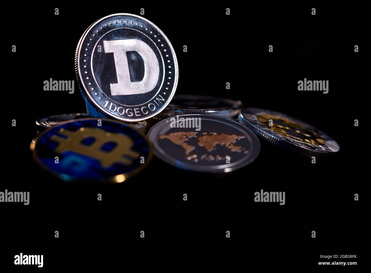 Dogecoin cryptocurrency token Stock Photo