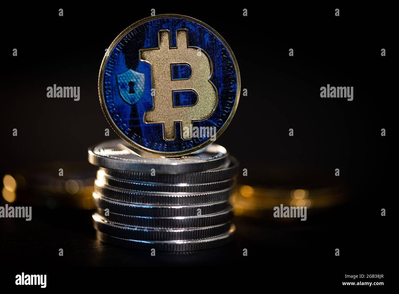 Bitcoin cryptocurrency token Stock Photo